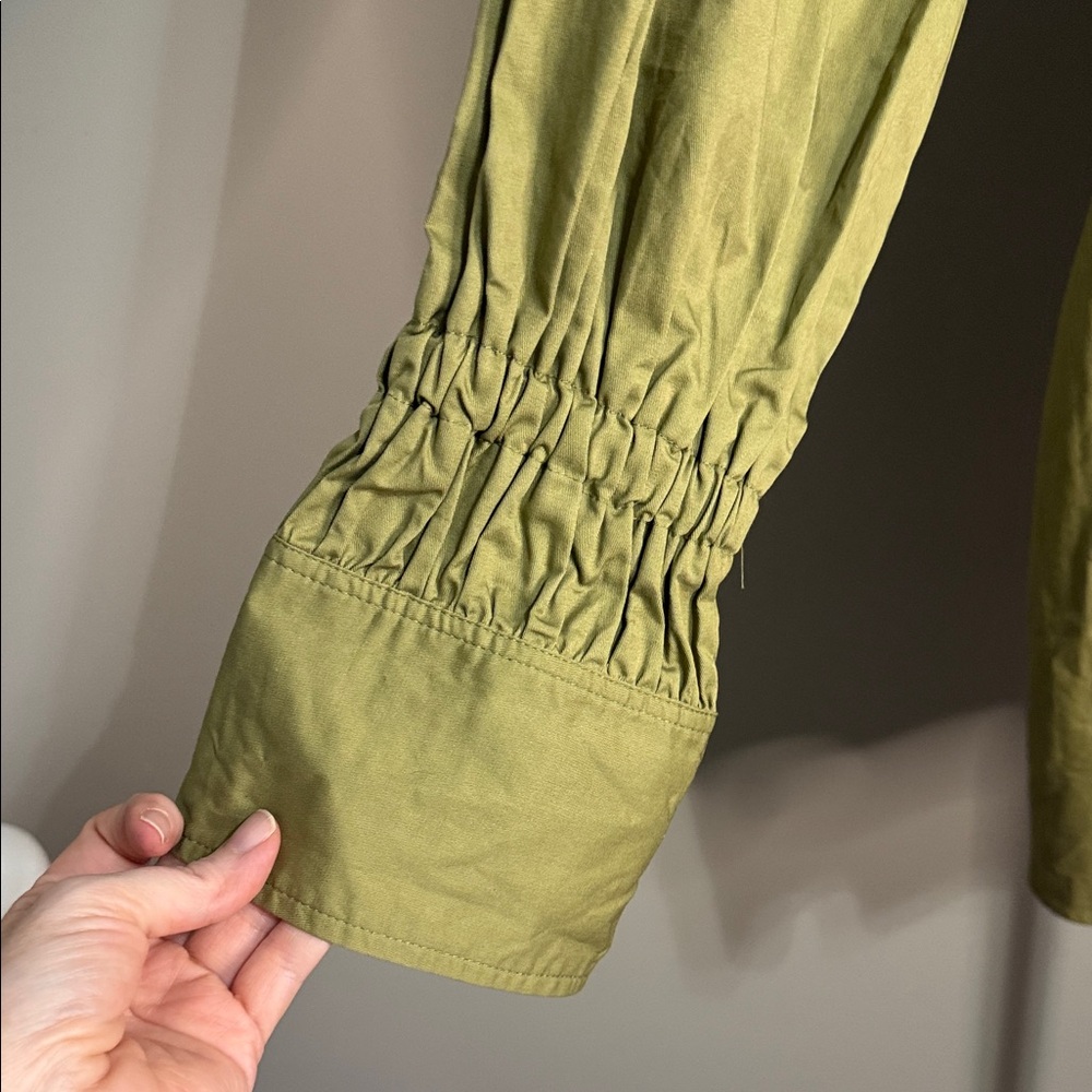 En Saison Hardin Olive Green Shirt Dress Small NWT Cotton Button Front Chic - Picture 4 of 13
